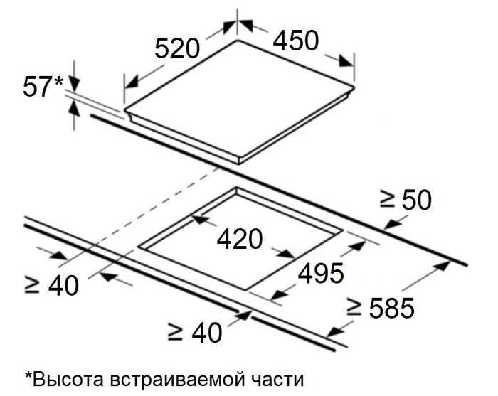 Схема встраивания Maunfeld CVI453WH